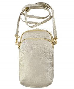 Fashion Mini Crossbody Bag Cell Phone Purse AD720 CHAMPAGNE GOLD